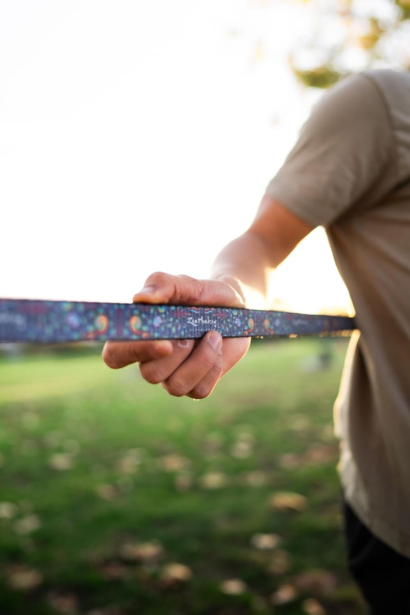 ZenMonkey Slacklines ZenMonkey 1" Slackline Kit with Dual Ratchet System, Two-Tone Webbing, 82ft Length, Tree Protectors and Carry Bag - Image 5